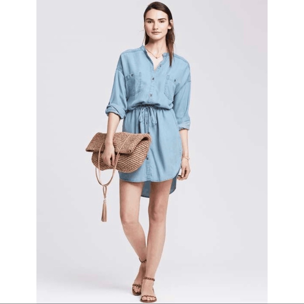 Banana Republic Light Blue Shirt Dress